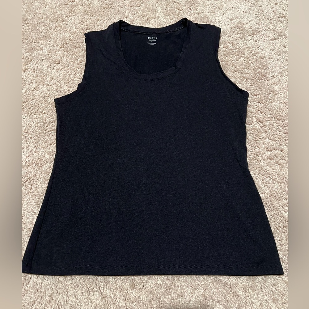 Apt9 Black Sleeveless Top Size L